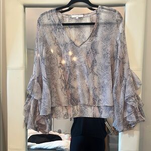 Elegant Snake Print Blouse